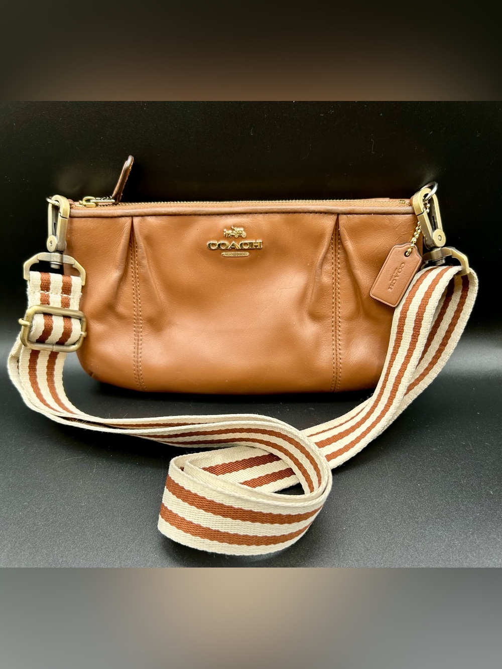 COACH Tan Leather Shoulder and Crossbody Bag.